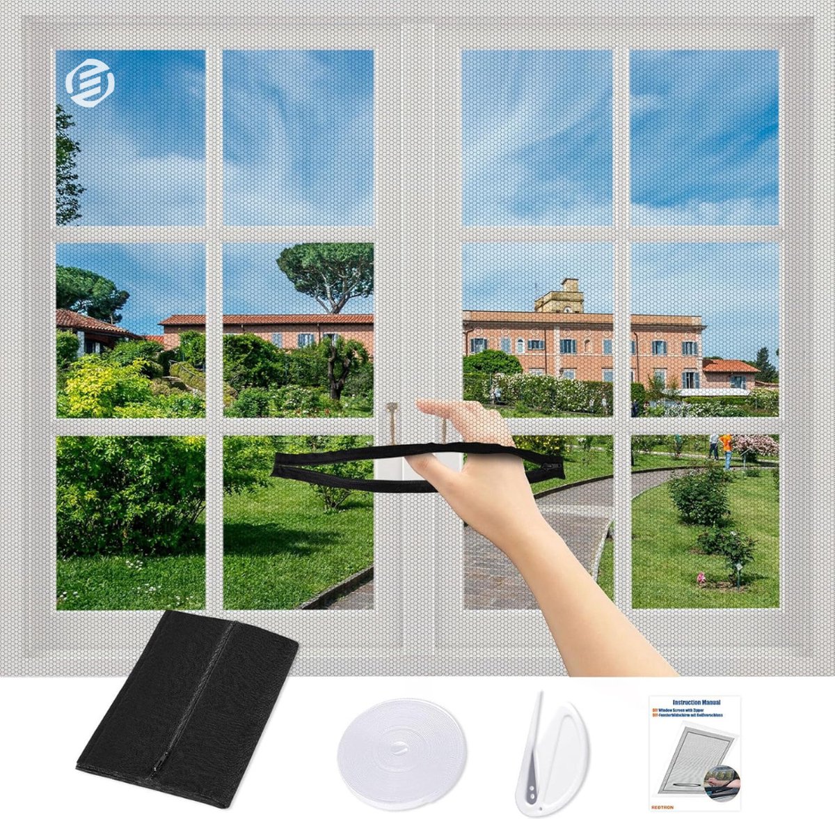 Equivera Raamhor Magnetisch - 150 x 180 cm - Vliegengordijn - Hor - Raamhor - Gordijn - Magnetisch Hordeur Zwart