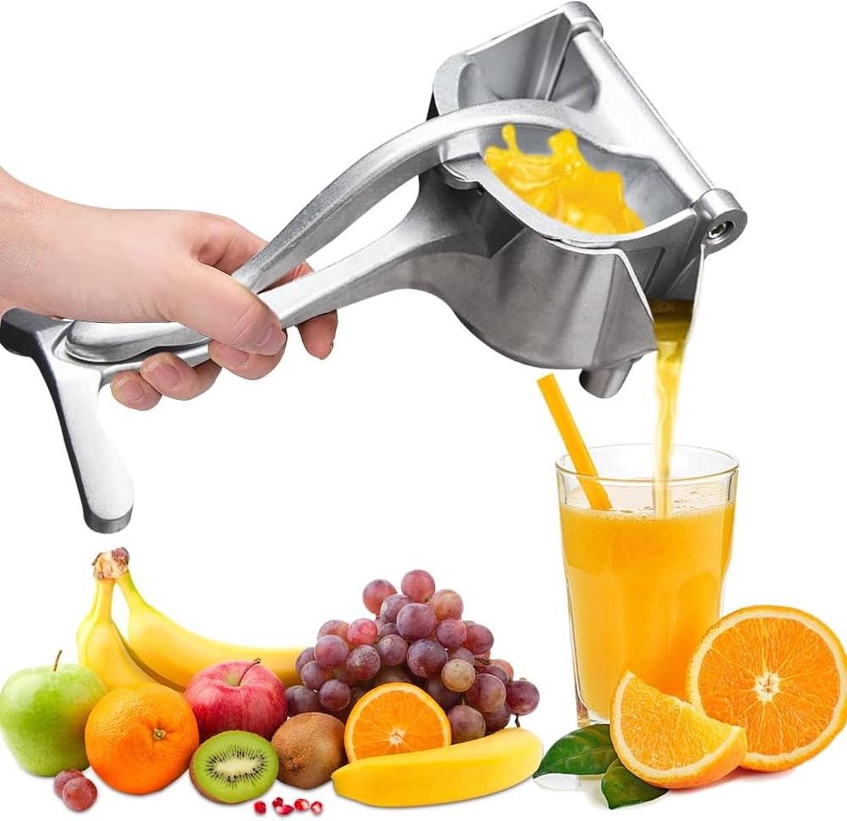 Handmatige aluminium citruspers draagbare sappers voor maximale sapie vaatwasmachinebestendig
