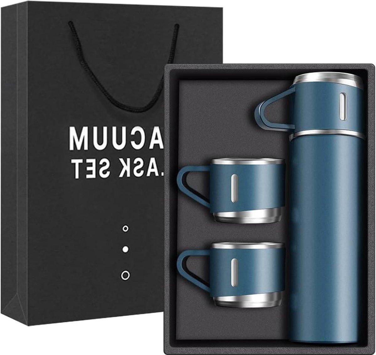 Thermos Roestvrij-Staal Vacuüm-Geïsoleerde Waterfles 500ml Geïsoleerde Fles voor Warme & Koude Drank Reismok Blauw