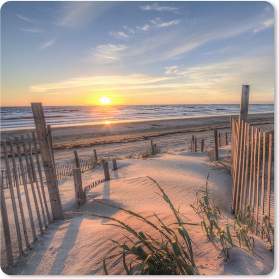 Tapis de souris XXL - Sous-main - Tapis de bureau - Plage - Mer - Dune - Coucher de soleil - Paysage - 50x50 cm - Tapis de souris XXL