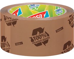 Tesa Pack® eco & Strong verpakkingstape, 66m x 50mm, bruin met bedrukking, pak à 6 stuks