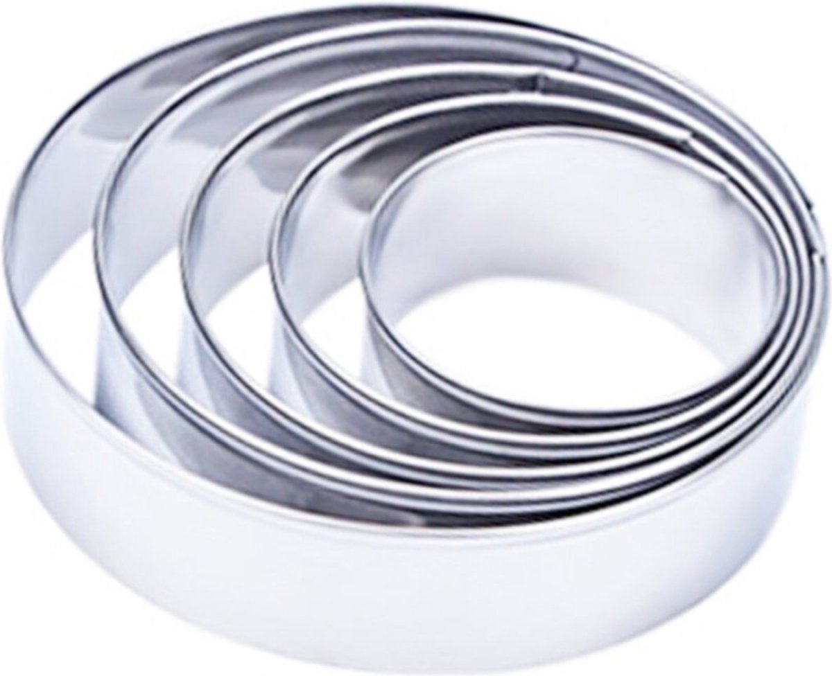 Uitsteekvormen set - 5 Cirkels - 3 tot 7CM - Ronde vormen voor uitsteken Koekjesdeeg, Fondant, Klei etc. RVS — afbeelding 5