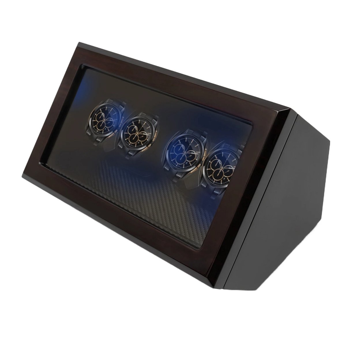 Luxe Automatische Horloge Winder Doos - Voor 4 horloges - Opbergbox Watchwinder - Horlogeopwinder - Horlogebox - Zwart