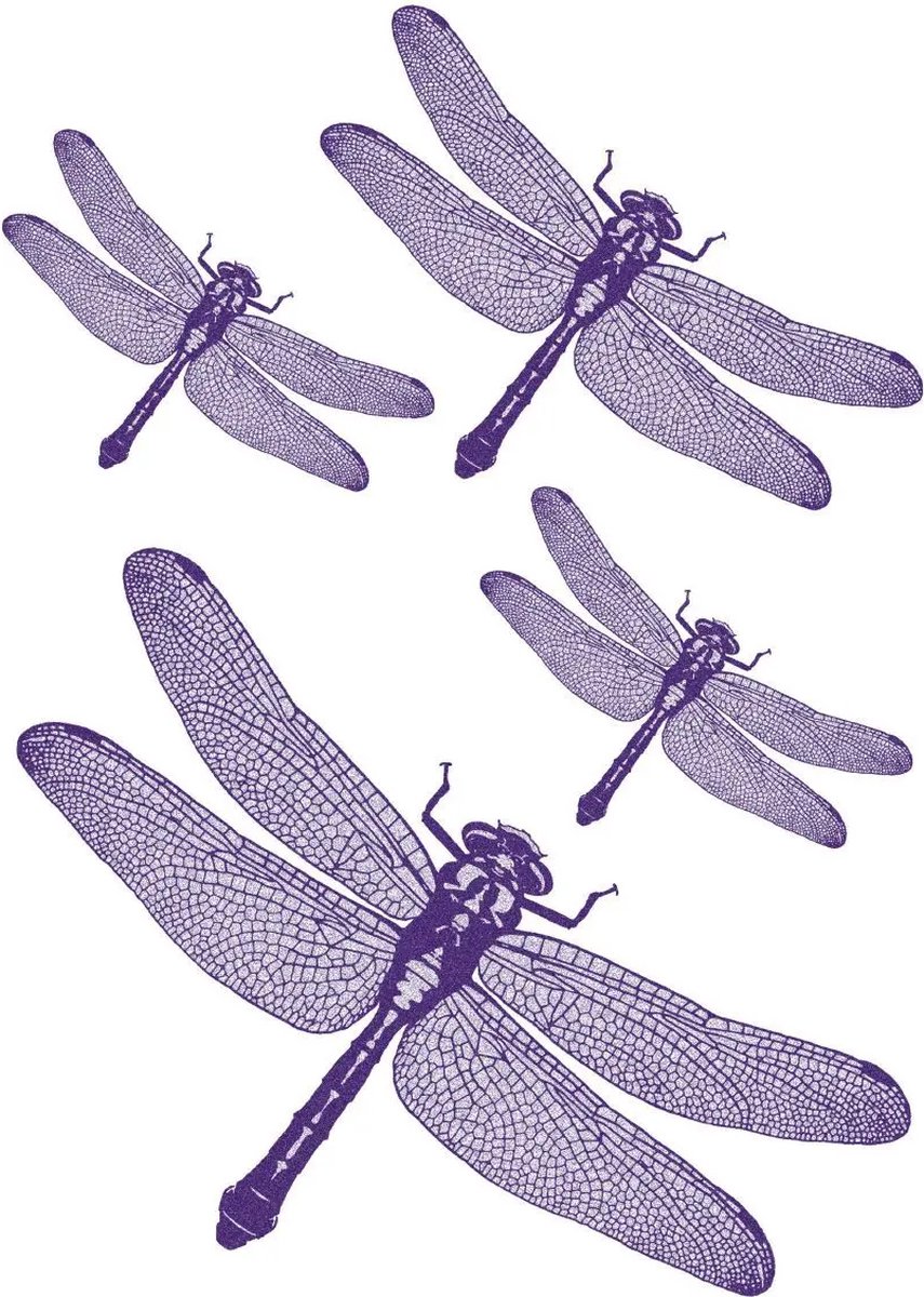 Komar - Muursticker - Libelle - Zelfklevend - Muurdecoratie - Stickers - 50 x 70 cm