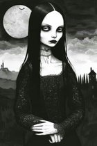 Affiche d'Halloween | Femme Affiche | Zwart Wit Poster | Horreur Affiche | Affiche effrayante | 51x71cm | Décoration murale | Affiche murale | Convient pour l'encadrement