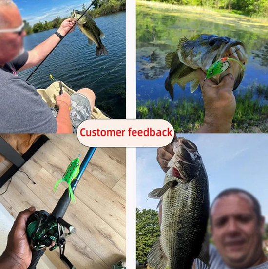 Actie4you® - Kunstaas Kikker - Roofvissen - 13g - Groen mix - Softbait - 5 Stuks in Box — afbeelding 3