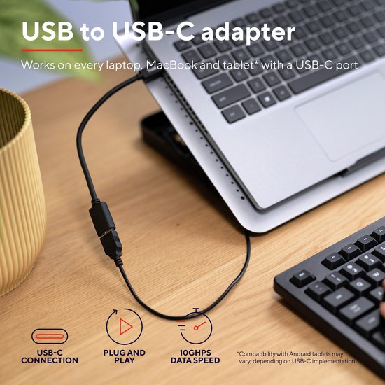 Trust 20967 câble USB 0,09 m USB C USB A Noir