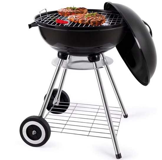 Houtskool BBQ - Rond met Deksel - Bol - ø 44 x 70 cm - Incl Wielen - incl handvatten - Staal — afbeelding 4