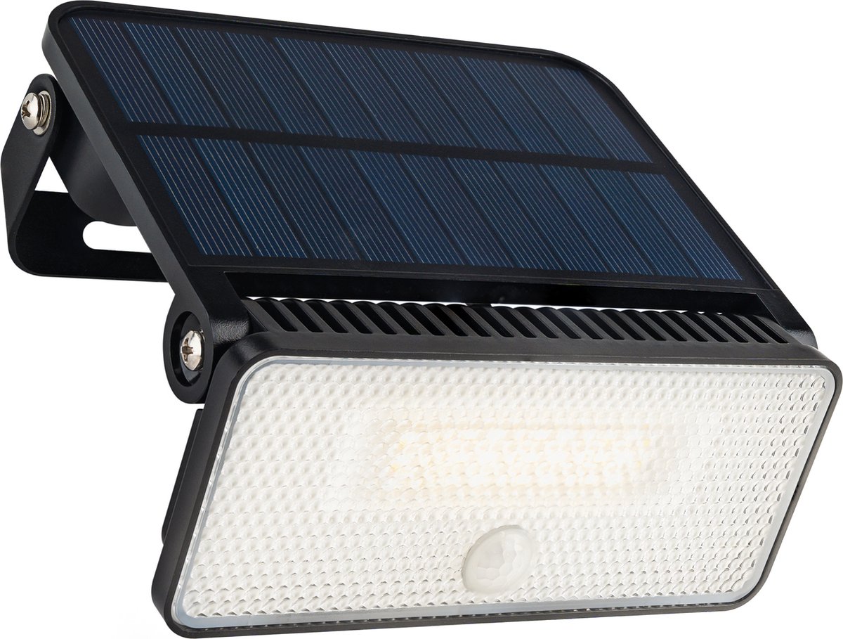Brendz Solar Buitenlamp Bewegingssensor, 1000 Lumen, IP54 Waterbestendig, 3 Lichtmodi, Solar Wandlamp Buiten, LED Breedstraler met Bewegingssensor, Paso