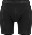 Zwarte, lange onderbroek met een effen design en elastische band.