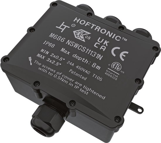 Aansluitdoos, kunststof stofdichte waterdichte IP65 aansluitdoos Elektrische projectbehuizing voor Bedrading, wit