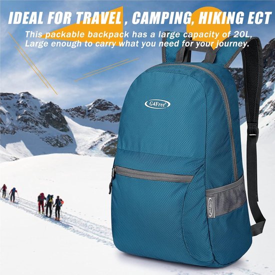 Sac à Dos Pliable G4Free 20L Ultraléger - Imperméable, Randonnée, Voyage - Homme Et Femme