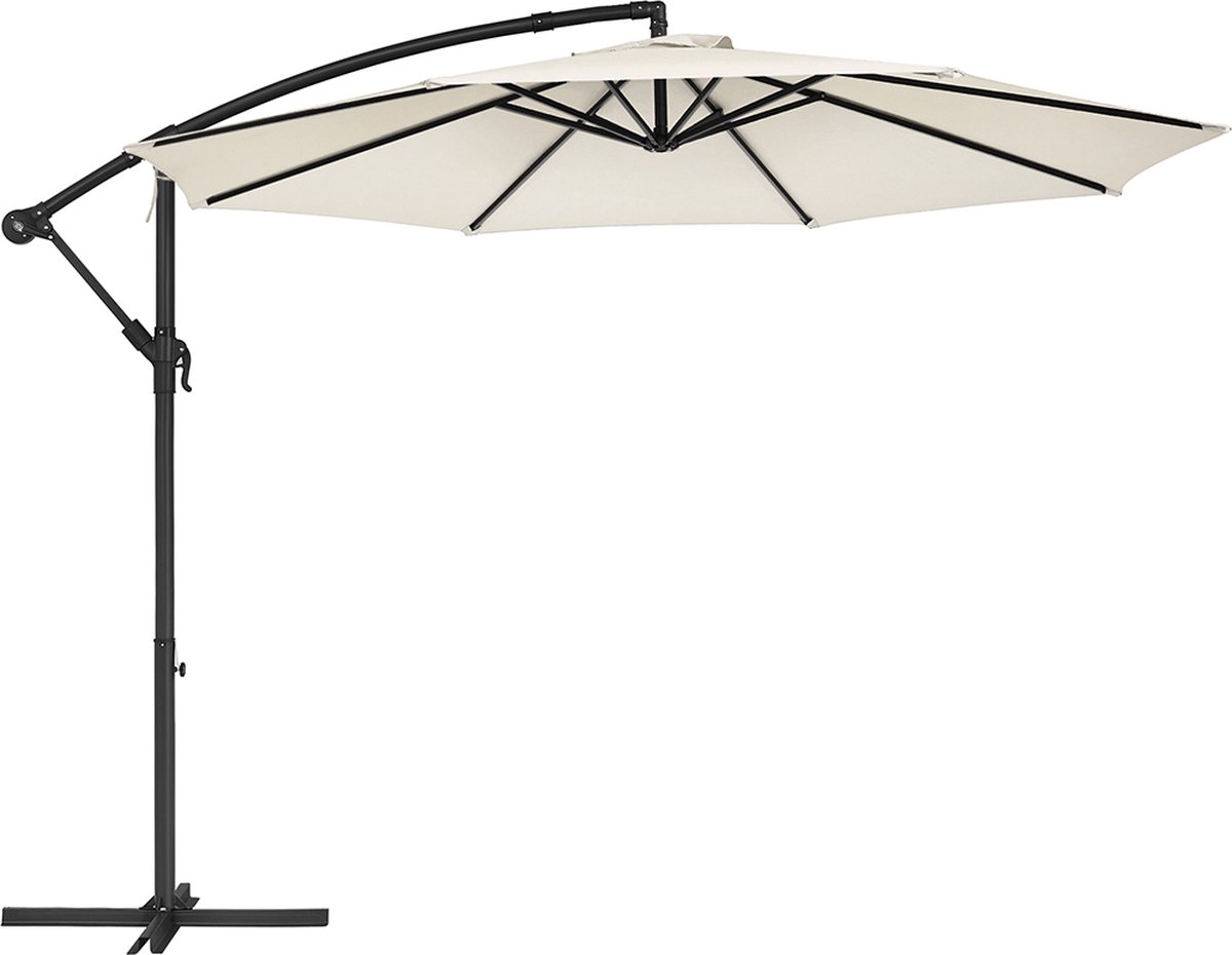 Parasol met UV-bescherming tot UPF 50+, in crèmekleur, merk Woon Wereld.