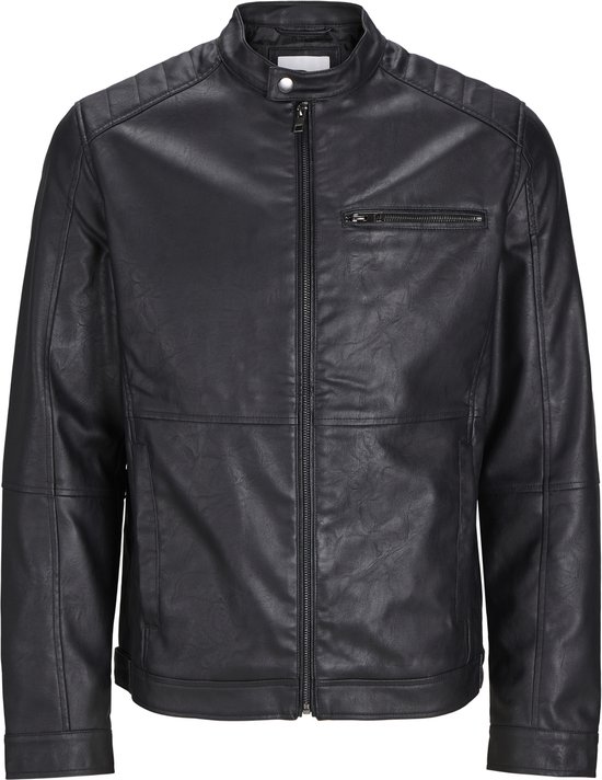 JACK&JONES JJEDYLAN PU BIKER JACKET NOOS Heren Biker - Maat M