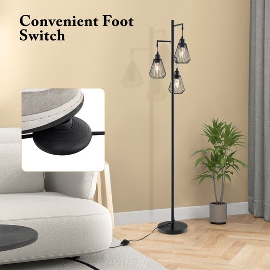 Lampadaire Sur Pied Design Salon - Lampe D'Ambiance LED Art Bureau 3 Couleurs Rglable 140x35x35cm 66459486