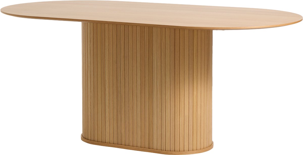 Olivine Lenn Houten Eettafel Naturel Eiken - Ovaal - Modern - Scandinavisch - 6 Persoons - Organisch - 180 x 95 x 75 cm
