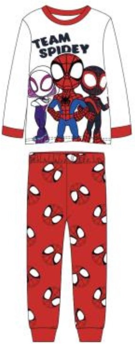 Spidey Pyjama Jongens Meisjes 100% Katoen Wit