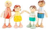 Woet® Houten Poppenhuispoppen - Familie van 4 Poppetjes - Flexibele Poppen voor Poppenhuis - FSC - Rollenspel Speelgoed - Vanaf 3 Jaar