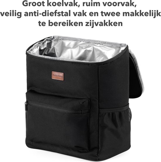 Packaway Koeltas Rugzak 25L - Incl. 2 koelelementen - Incl. flessenopener - Waterafstotend - Anti diefstal vak - 4 Laags geïsoleerd - Zwart van Packaway — afbeelding 2