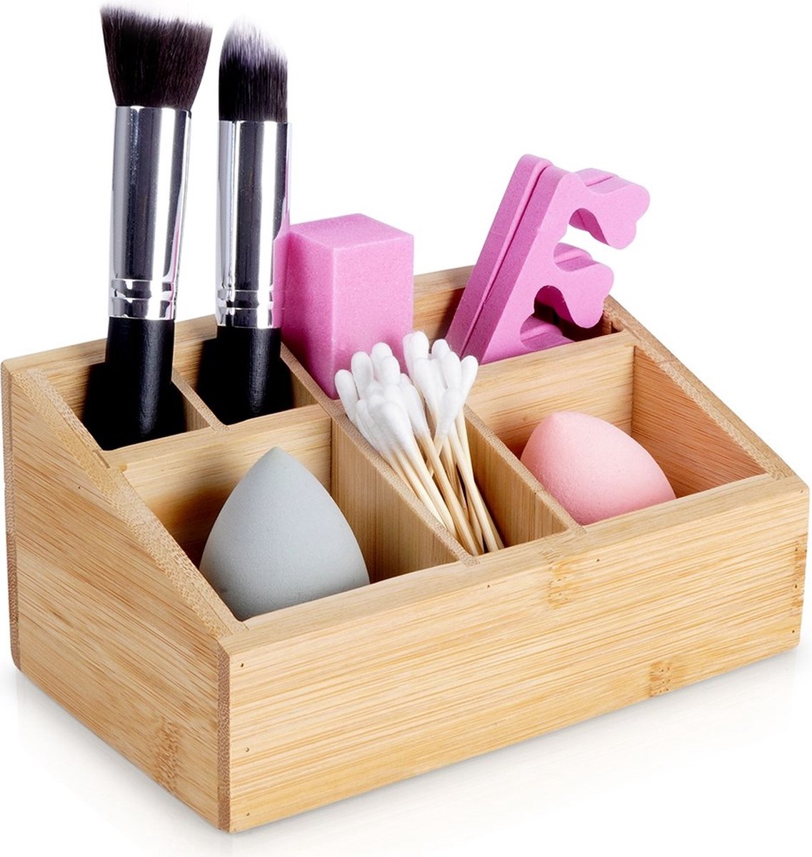 Make-Up Organisator Bamboe 17x10x8 cm - Organizer - Opbergdoos - Opslag - Cosmetica