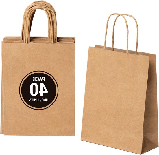 JOIKIT 100 stuks 18 x 11 x 32 cm Kraft papieren zakken, bruine