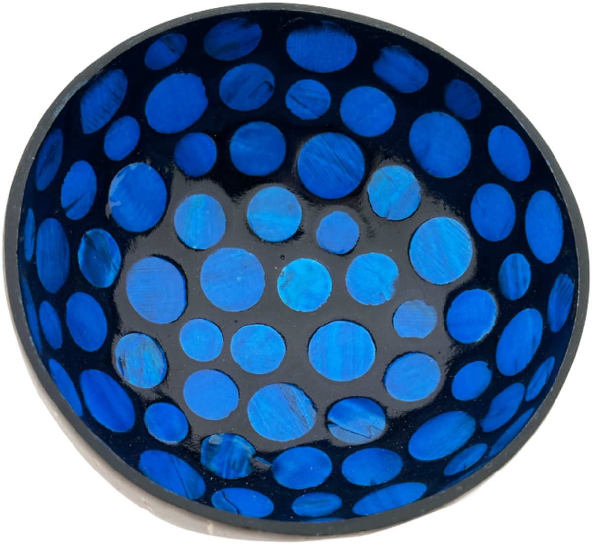 Coconut Bowl - Zwart met blauwe rondjes