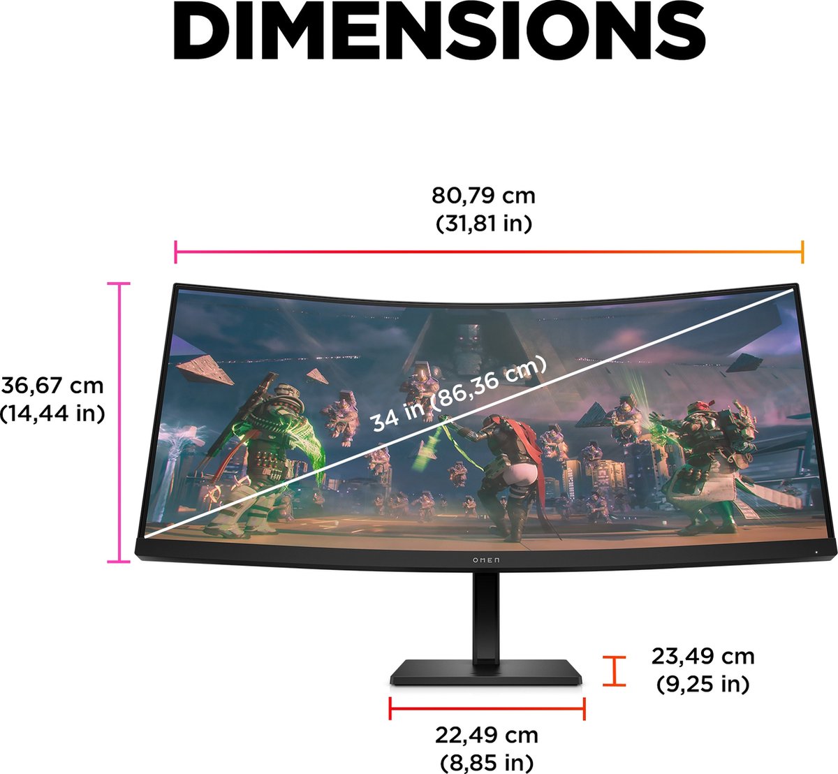 HP OMEN 34c QHD Ultrawide Curved Gaming - afbeelding 2