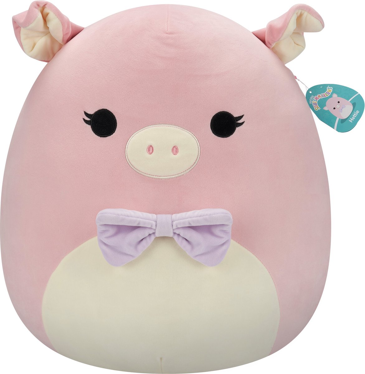 Squishmallows - Hettie - Pink Pig W/Purple Bow Tie 50cm pluche