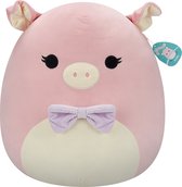 Squishmallows - Hettie - Pink Pig W/Purple Bow Tie 50cm pluche