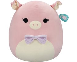 foto van Squishmallows - Hettie - Pink Pig W/Purple Bow Tie 50cm pluche