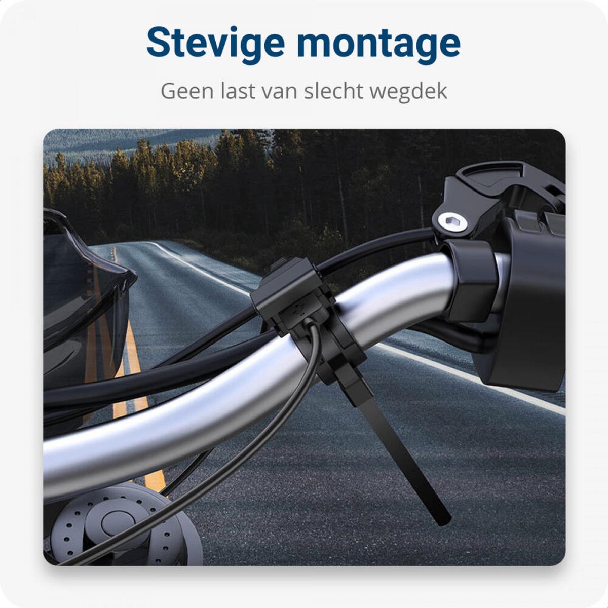 USB LADER WATERDICHT 12/24V MET KLOK VOOR MOTORFIETS