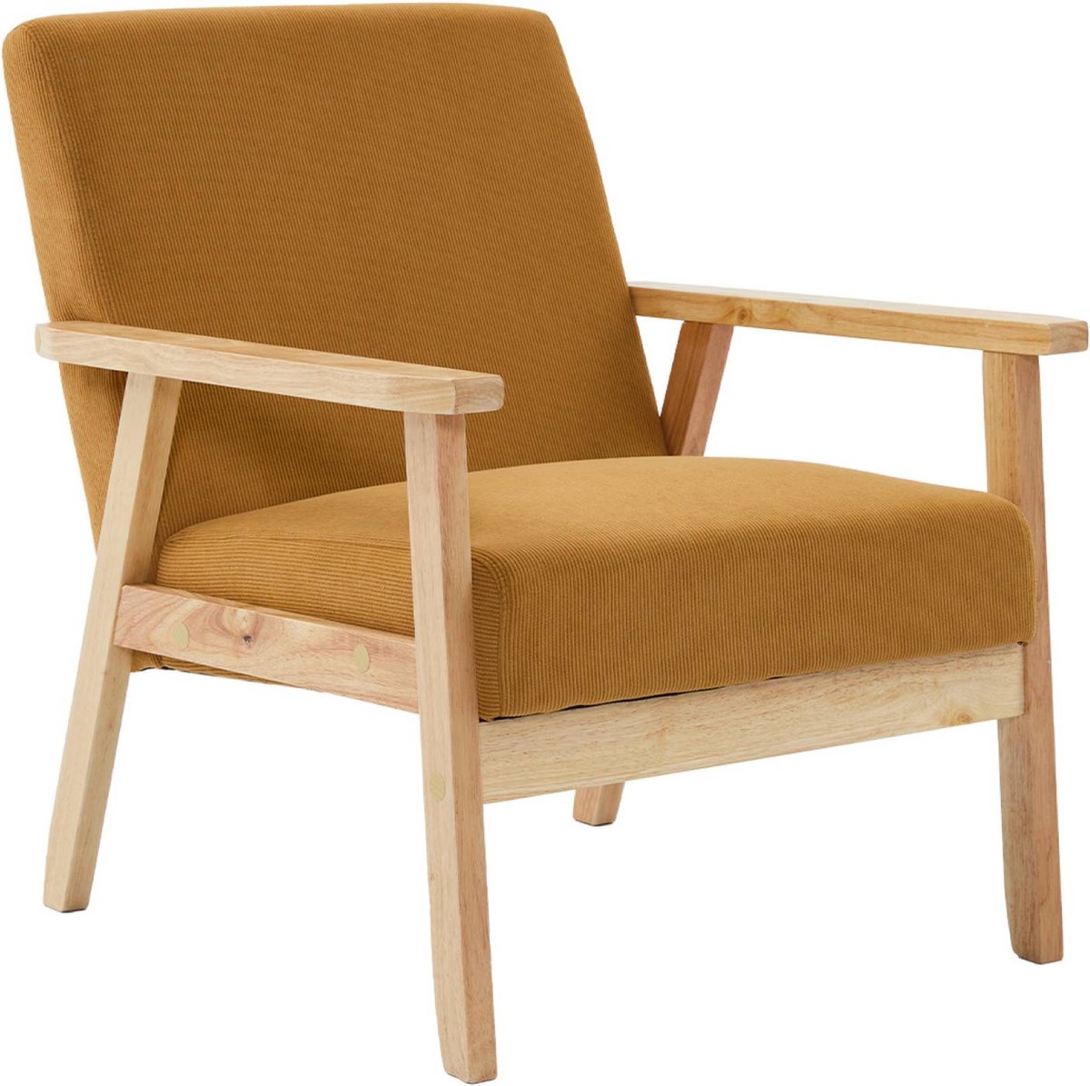 sweeek - Fauteuil van hout met corduroy zitting - isak