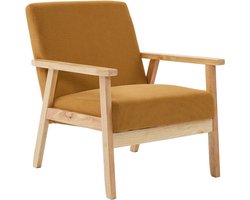 sweeek - Fauteuil van hout met corduroy zitting - isak