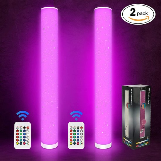 Amedelne RGBW Floor Lamp for Living Room with Remote Control, Bluetooth APP Control, Modern Dimmable Floor Lamp, Fabric Shade Mood Light for Party, Gaming Room Children's Room (Red