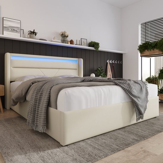 Kinderbed 90x200 cm, eenpersoons velours, multifunctioneel bed met LED en USB-opslagruimte, Grijs Kinderbed 90x200 cm, eenpersoons velours, multifunctioneel bed met LED en USB-opslagruimte, Grijs