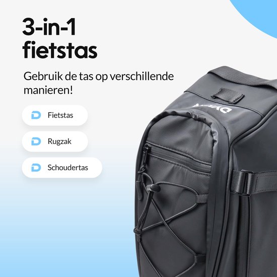 LYtech 35L Fietstas Achter - Waterdicht Met Regenhoes - Bagagedrager Fietstas Met Reflectoren