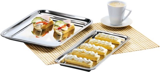 Plateau Rectangulaire Inox 39x17 cm - Plateau de Service - Plateau de Service