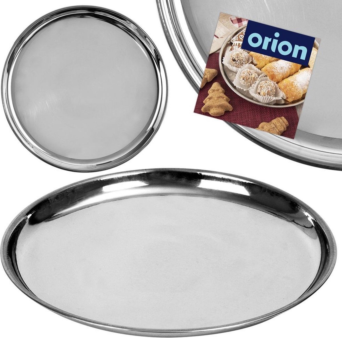 Grand Plat De Service Rond En Inox 29,5 Cm – Fabrication Française – Vintage