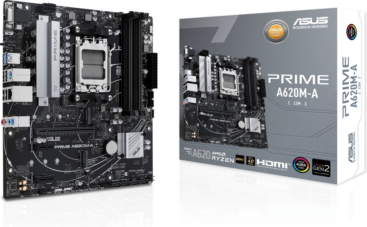 ASUS PRIME A620M-A-CSM AMD A620 Socket AM5 micro ATX