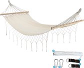 Bol.com Fleau Goods Luxe Hangmat met Spreidstok - Sierlijke Franje - 100% Katoen - Inclusief ophangmateriaal & Draagtas - 100 x ... aanbieding