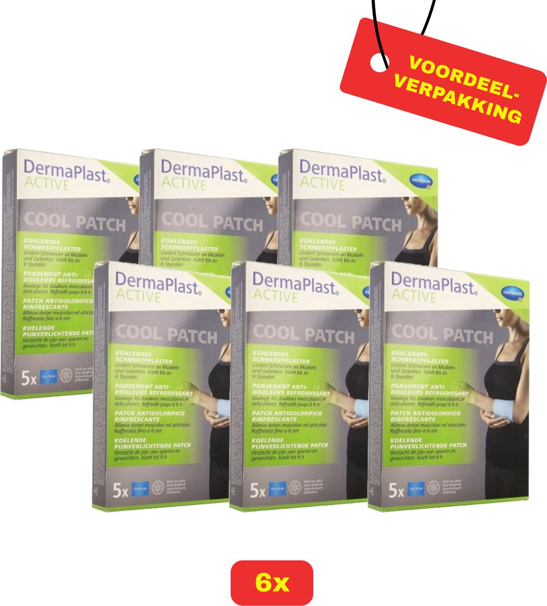 Goedkoopste 6X DermaPlast Active Cool Patch - 6x 5 stuks - Voordeelverpakking!