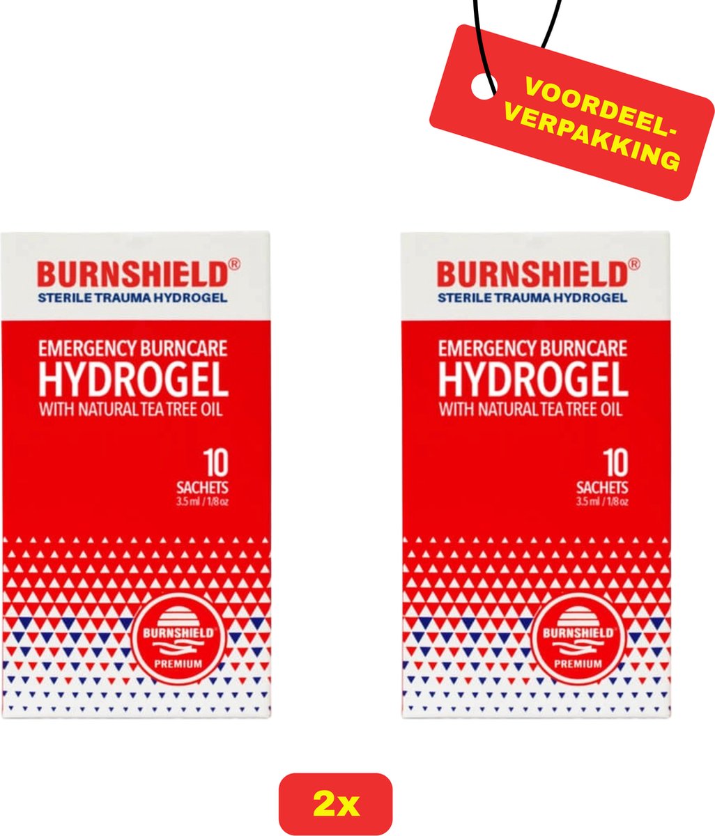 Goedkoopste 2X Burnshield Hydrogel - 2x 10 zakjes - Voordeelverpakking!