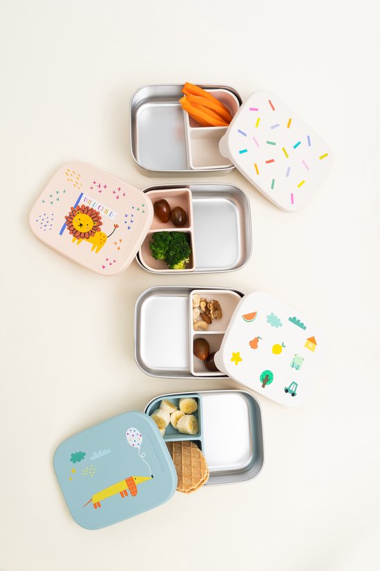 Boîte à lunch Cotton Cloud en acier inoxydable avec couvercle en silicone confettis
