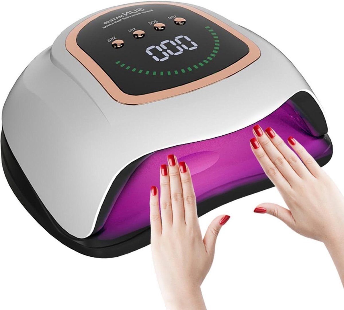 72 kralen 320 W uv-lichtdroger voor gelnagels snel uithardende gelpolijstlamp met automatische sensor 4 timerinstellingen professionele nagelkunst-drooglampen voor thuis UV-led-nagellamp