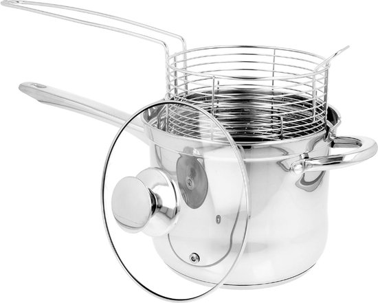 Baumalu 311307 Frituurpan met mand, geëmailleerd, staal, 28 cm