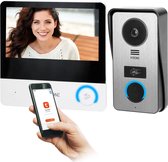 PAVONIS videodeurintercomset, 4-draads, 7", Wi-Fi, touchscreen, Smart videodeurbel (Tuya) APP+ Full HD, RFID-lezer (DIN rail power adaptor-Vrij)