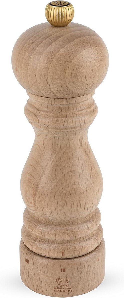 18 cm pepermolen met 6 maalstanden Gemaakt van PEFC-gecertificeerd hout Gemaakt in Frankrijk Natuurlijke kleur
