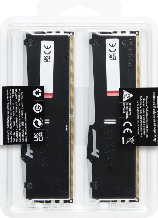Kit RAM Kingston FURY Beast DDR5 16Go (2x8Go) 5200MHz CL36 RGB – Neuf