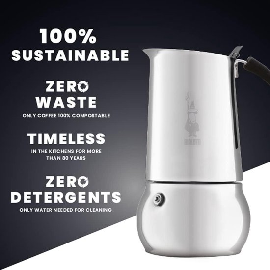 Jata Hogar HCAF2412 Inductie-koffiezetapparaat, aluminium, 12 kopjes, geschikt voor inductie, glaskeramiek en gasfornuizen, hittebestendige handgreep, eenvoudige reiniging