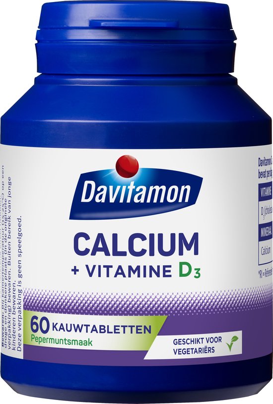Davitamon Calcium met vitamine D3 - Pepermuntsmaak - Voedingssupplement
